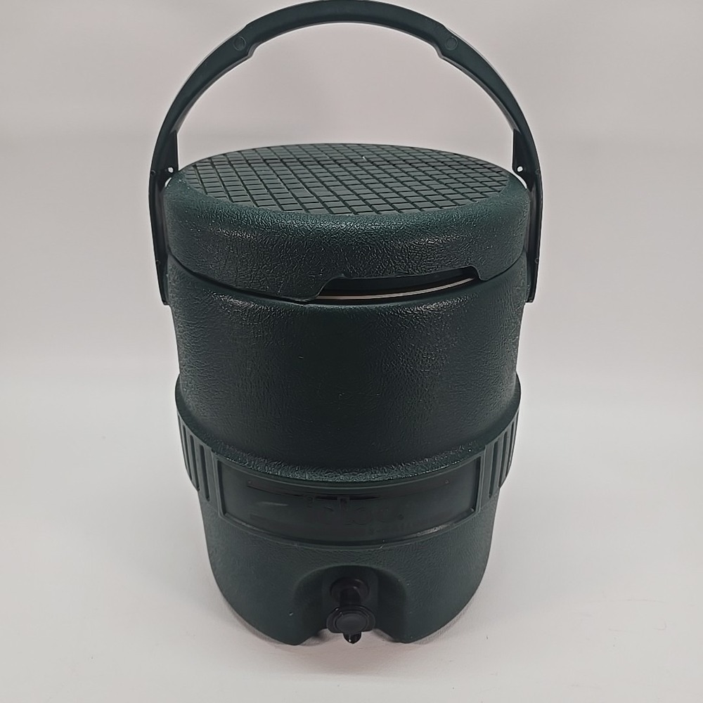 Vintage Igloo 2 Gallon Push Spout‎ Drink Water Cooler Jug Hunter Green